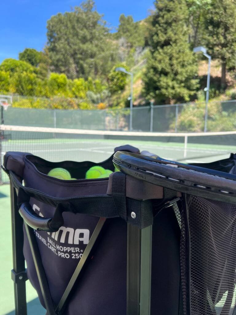 A tennis court in bel air